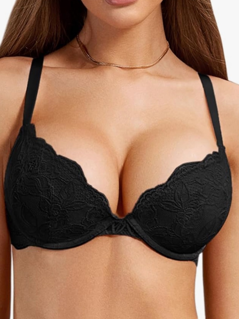 DOBREVA Push Up Lace Bra Underwire 34A Black